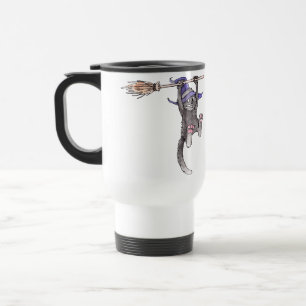 Tasse de voyage de sorcière de chat