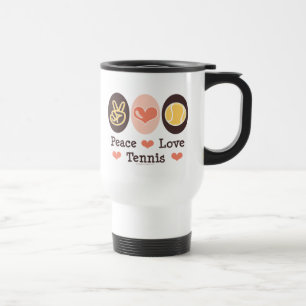 Tasse de voyage de tennis d'amour de paix