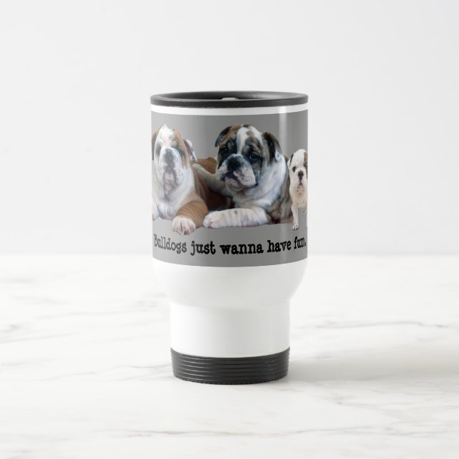 Tasse de voyage de trio de bouledogue (Centre)