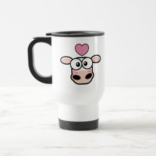Tasse de voyage de vache frappée par amour