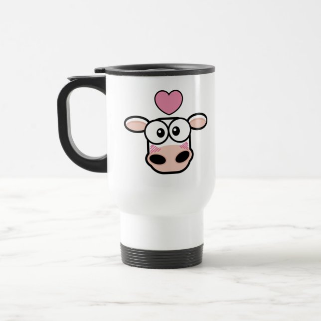 Tasse de voyage de vache frappée par amour (Gauche)