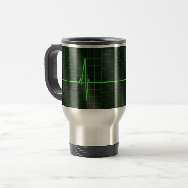 Tasse de voyage de vagues d'électrocardiogramme (Devant gauche)