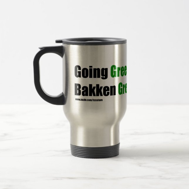 Tasse de voyage de vert de Bakken avec le site Web (Gauche)