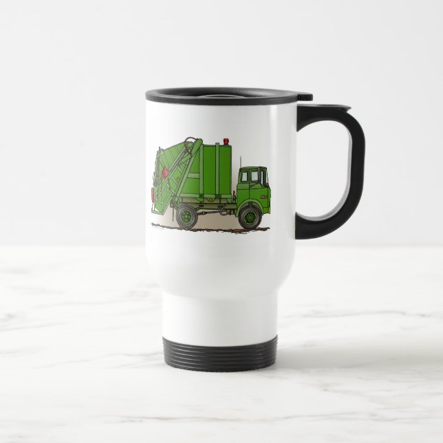 Tasse de voyage de vert de camion à ordures (Droite)