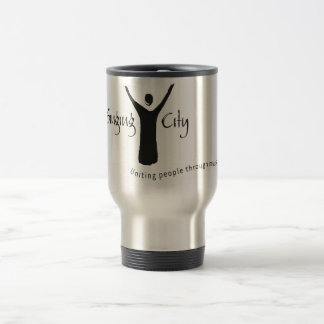 Tasse de voyage de ville de chant