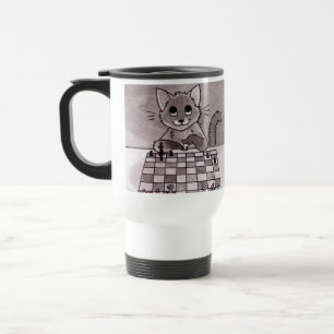 Tasse de voyage d'échecs de chat