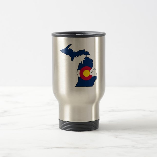 Tasse de voyage d'ensemble du Michigan de drapeau (Centre)
