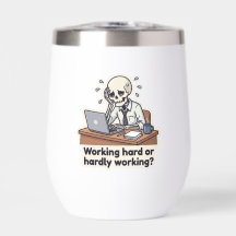 Tasse de voyage drôle de squelette de bureau épuis