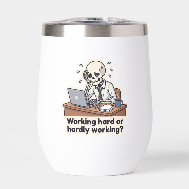 Tasse de voyage drôle de squelette de bureau épuis (Avant)