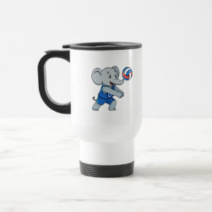 Tasse de voyage drôle éléphant volley-ball sports