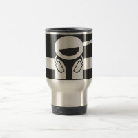 Tasse de voyage du DJ avec le jockey de disque et