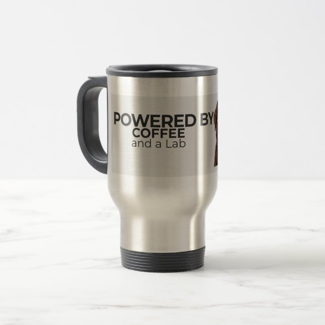 Tasse de voyage en acier inoxydable alimentée par  (Devant gauche)
