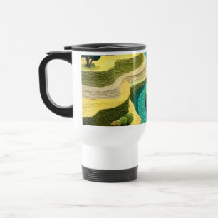Tasse de voyage en broderie d'art de vallée en ter