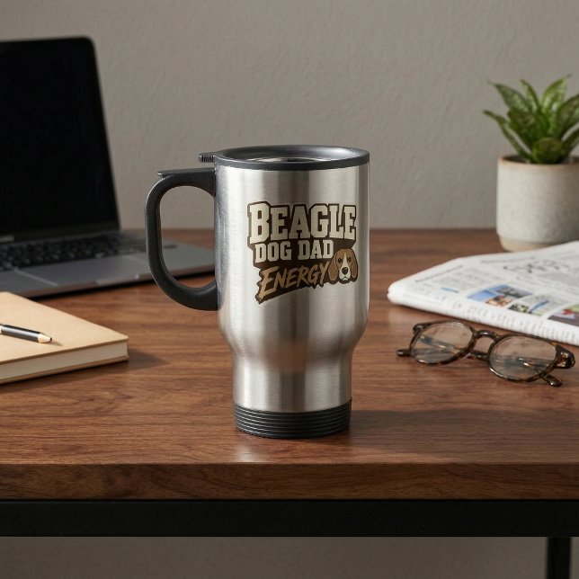 Tasse de voyage Énergie Papa Beagle (Beagle Dad Energy Travel Mug)