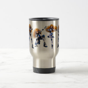 Tasse de voyage Femme robot aux cheveux dorés