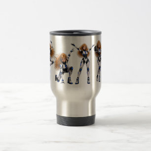 Tasse de voyage Fille Robot Bleu Électrique en Mou