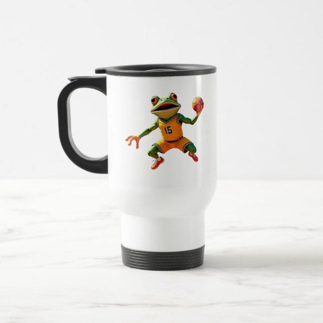 Tasse de voyage Grenouille de basketball recto-ver (Gauche)