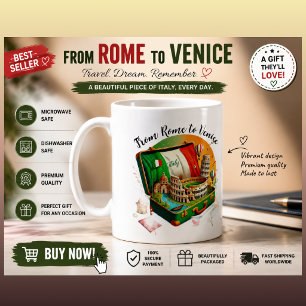 Tasse de voyage Italie monuments Rome à Venise