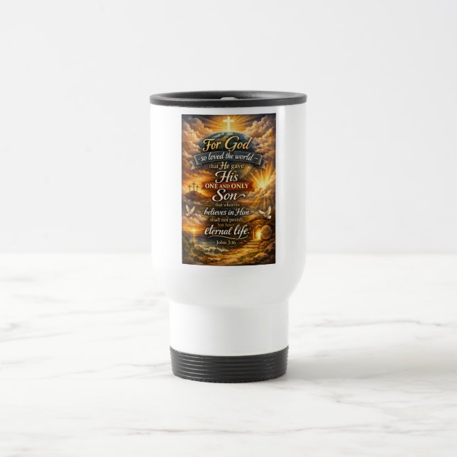 Tasse de voyage Jean 3:16 de la Bible (Centre)