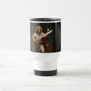 Tasse de voyage Jésus-Christ revient avec une épée