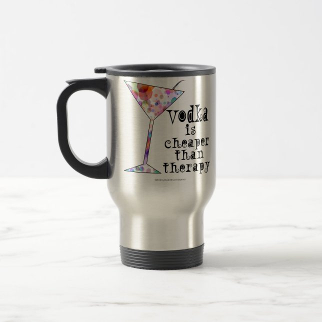 TASSE DE VOYAGE - LA VODKA EST MOINS CHÈRE QUE LA  (Gauche)