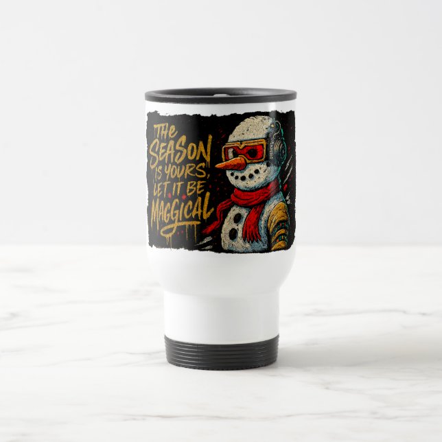 Tasse de voyage Magical Snow-Bro Funky Noël Écoute (Centre)