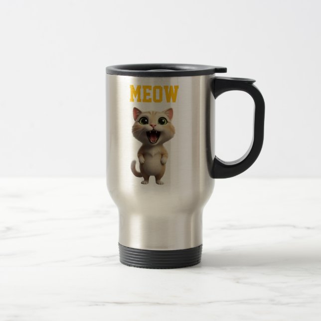Tasse de voyage Meow Chat Mignon (Droit)