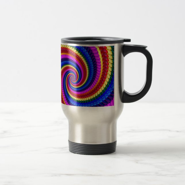 Tasse de voyage - motif de fractale de remous (Droit)