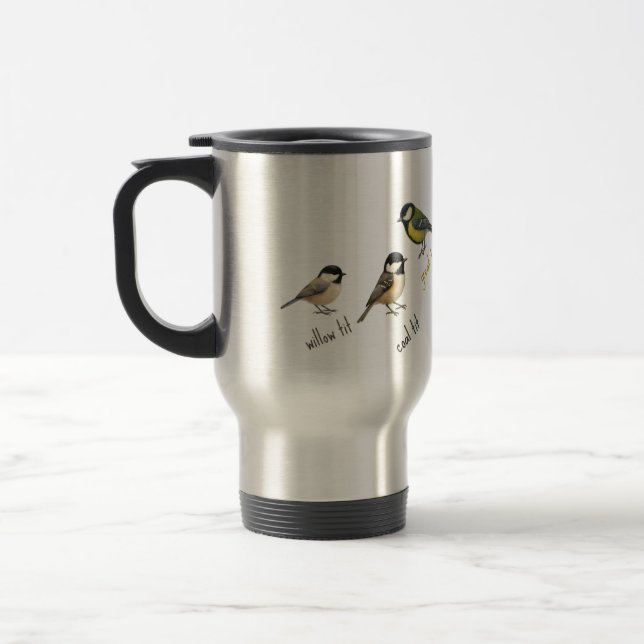 Tasse de voyage Oiseau – Oiseaux de jardin aquarel (Gauche)