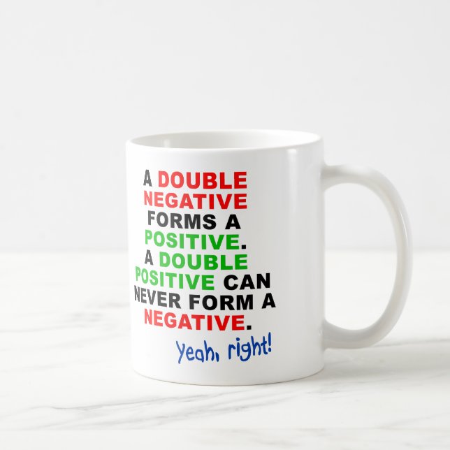 Tasse de voyage ou mug drôle positif à double néga (Droite)