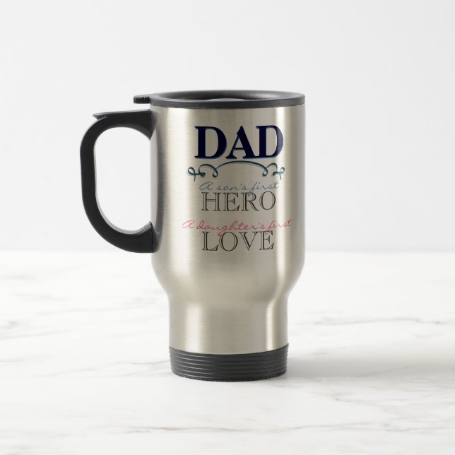 Tasse de voyage - papa : Le héros et la première (Gauche)