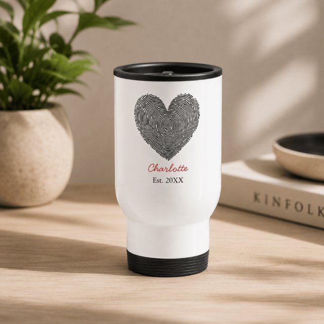 Tasse de voyage personnalisée avec empreinte digit (Créateur téléchargé)