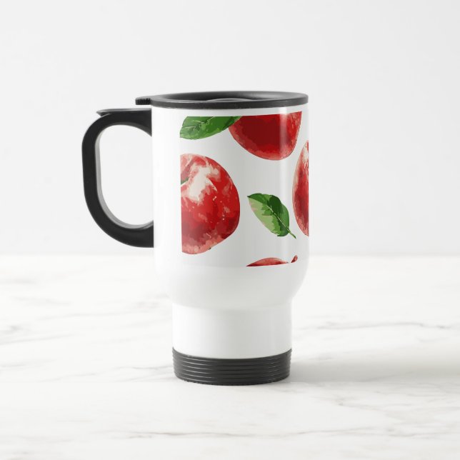 Tasse de voyage Pomme Rouge Aquarelle (Gauche)