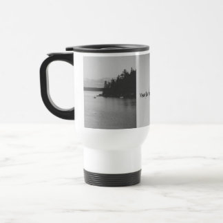 Tasse de voyage pour paysage naturel en noir et bl