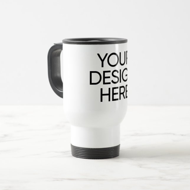 Tasse de voyage/quotidienne blanche 15oz (Devant gauche)
