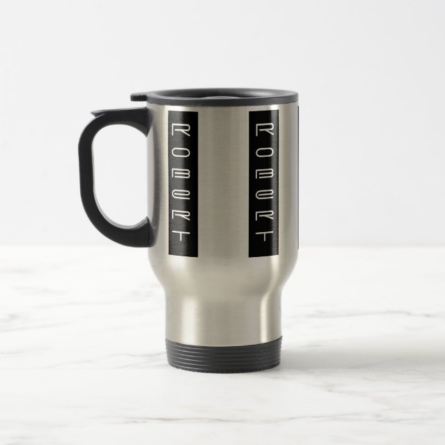 Tasse de voyage rayée personnalisée (Gauche)