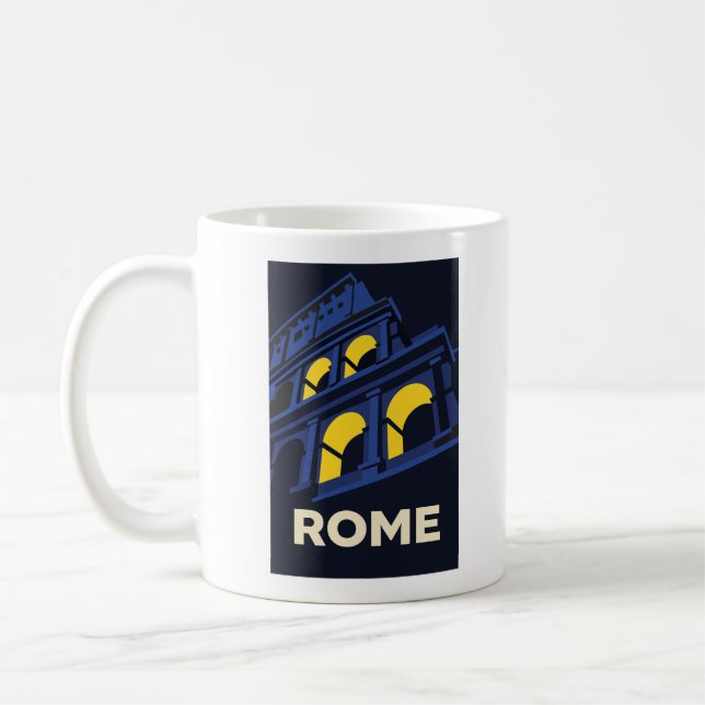 Tasse de voyage rétro Rome Italie (Gauche)