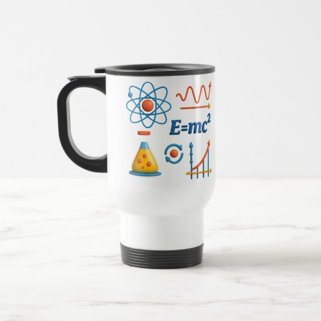 Tasse de voyage scientifique et physique colorée (Gauche)