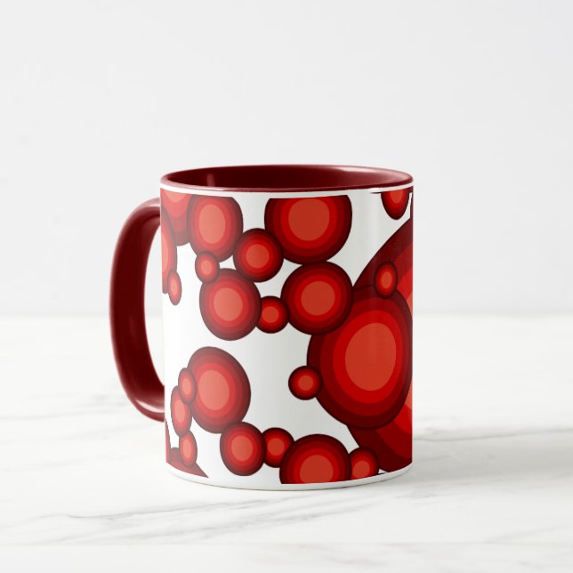 Tasse de voyage style année 70 rouge (Devant gauche)