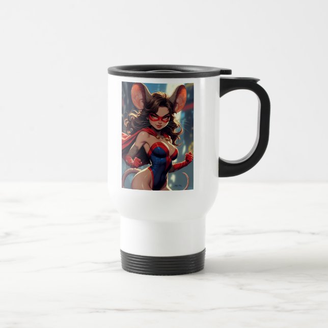 Tasse de voyage SuperMouse Femme main gauche blanc (Droite)