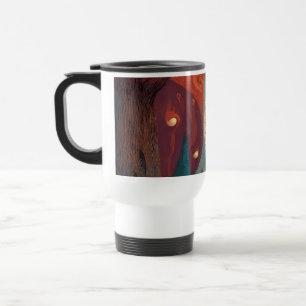 Tasse de voyage Terre Chaude Ton Abstrait Forêt –