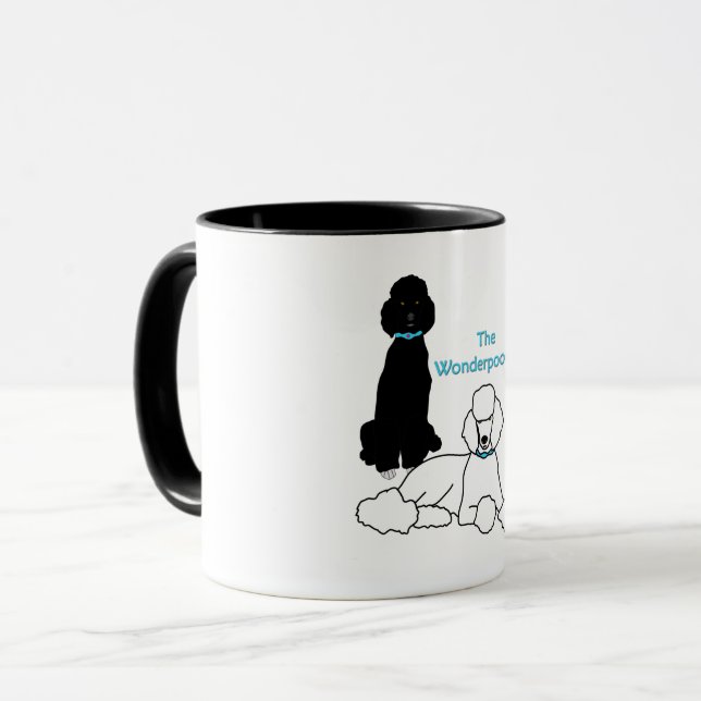 Tasse de Wonderpoodles avec la poignée colorée (Devant gauche)