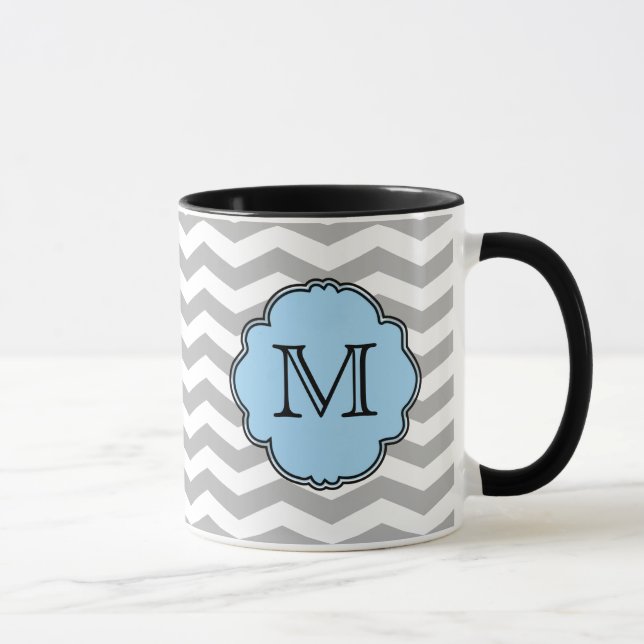 Tasse de zigzag de Chevron de monogramme (Droite)