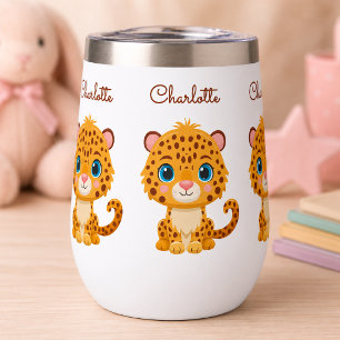 Tasse d'eau pour enfants avec bébé léopard mignon