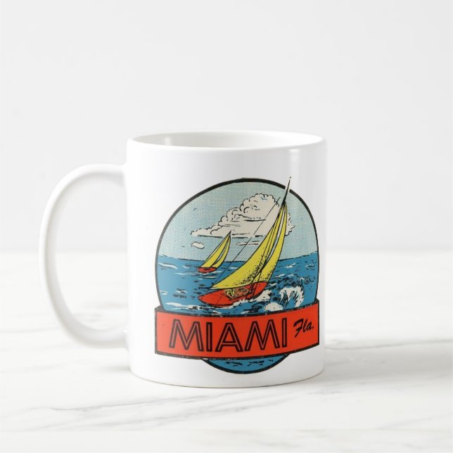 Tasse décalcomanie Miami FL vintage (Gauche)