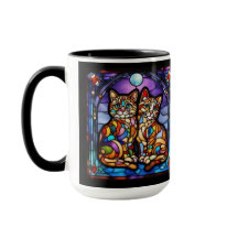 Tasse décorative avec de mignons chatons arc-en-ci