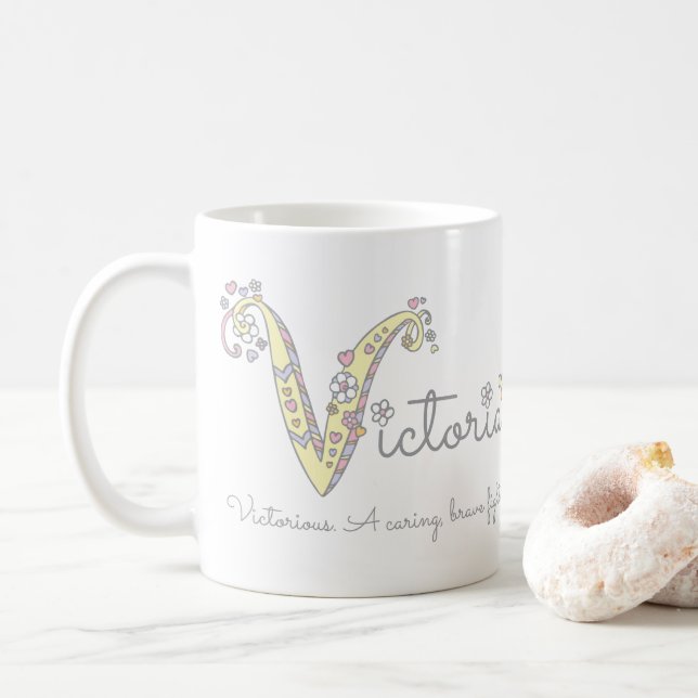Tasse décorative de monogramme de la signification (Avec donut)