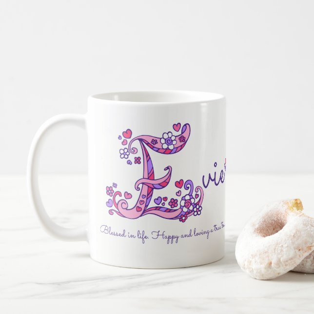 Tasse décorative de monogramme de la signification (Avec donut)