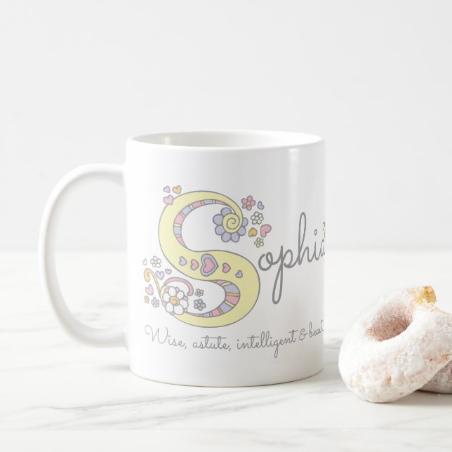 Tasse décorative de monogramme de la signification (Avec donut)