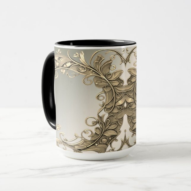 Tasse décorative élégante moderne en or (Devant gauche)